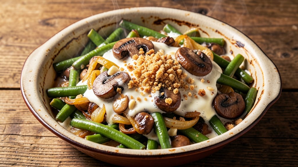 French Green Beans Casserole Recipe With Worcestershire Sauce: Crispy Topped, Savory-Sweet Umami Bomb